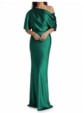 Amsale Satin One-Shoulder Gown Size 4 $495